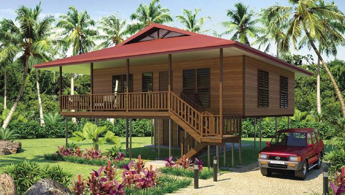 Casas de planta baja caseras de madera ligeras de la playa del marco