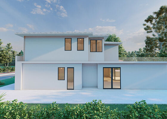 AS/US Light Steel Structure Prefabricated Villa House Frame Modular Kits For 4 Bedroom