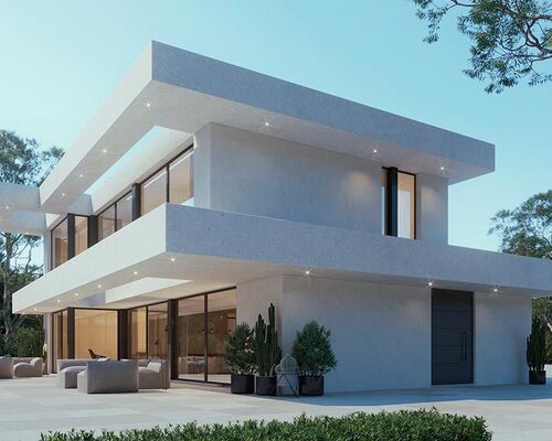 Luxury Single Family Light Steel Frame Home Inspired By Mediterranean Architecture
