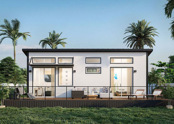 Casa de familia única exquisita de acero ligero Diseño de la casa del marco para casas modulares de vacaciones en la orilla del mar