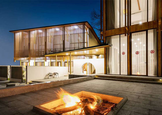 Cuadro de acero de calibre ligero Hotel prefabricado Casas multifamiliares de dos pisos Casas de montaje rápido