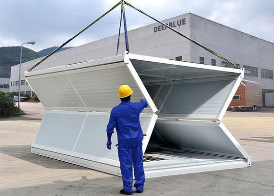 Casa plegable modular plegable los 40FT prefabricada del envase del paquete plano de los barato 20FT como vertiente de la emergencia