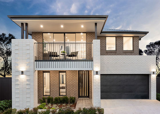 Estándar CE/NZ Casa prefabricada de lujo de 2 pisos con marco de acero Casa familiar individual