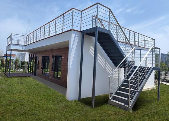 Casa modular prefabricada Bungalow de madera prefabricada con marco de acero ligero