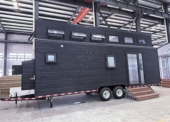 Techo metálico Prefabricado pequeña casa en ruedas con aire acondicionado y opciones de muebles