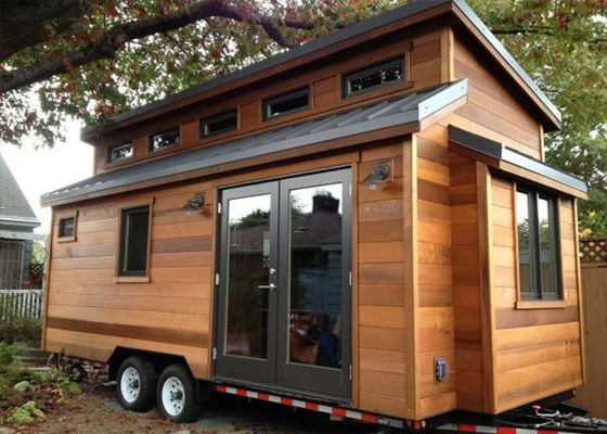 Casa minúscula prefabricada de la estructura de acero de Mini House Modular Prefabricated Light en las ruedas