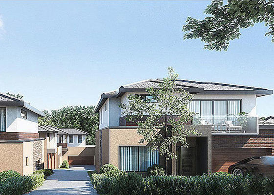 Estándar australiano de calibre ligero marco de acero prefabricado lujoso apartamento de villa en el segundo piso
