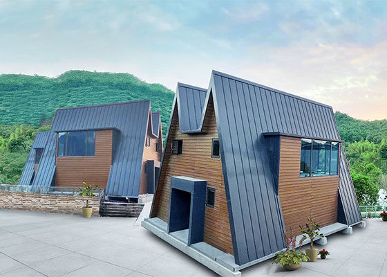 Casa modular prefabricada de acero Bungalow de madera con marco de acero ligero Una casa para vacaciones
