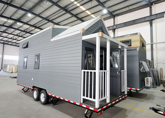Autocaravana sobre ruedas de casas prefabricadas con estructura de acero ligera estándar UE/AU/USA con 3 dormitorios