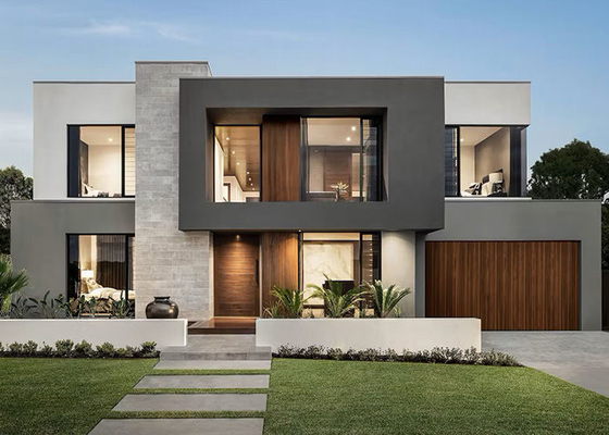 Villa prefabricada modular de lujo con 3 dormitorios con un marco de acero ligero