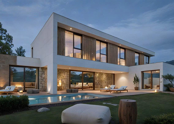 AS / EE.UU. Casas con marco de acero Conjuntos y planos Casas prefabricadas Casas modulares de acero