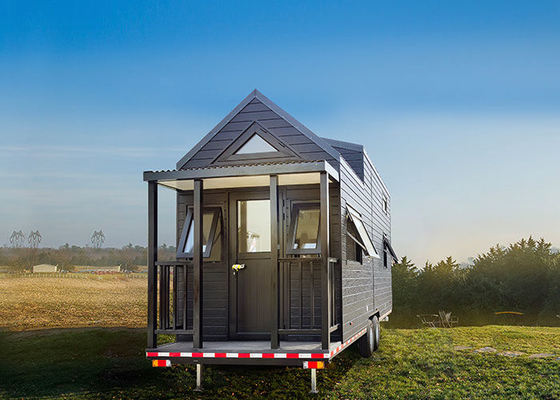 Casa pequeña en ruedas prefabricada con 2 dormitorios