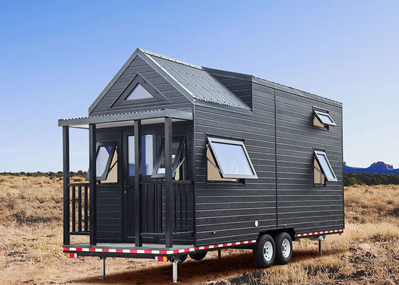 Casa pequeña en ruedas prefabricada con 2 dormitorios