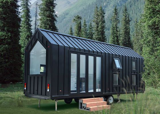 Casa prefabricada con remolque de 2025, estructura de acero, casas prefabricadas móviles, casa pequeña sobre ruedas