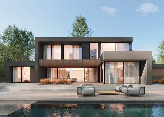 Casas modulares prefabricadas de lujo con marco de acero de calibre ligero.