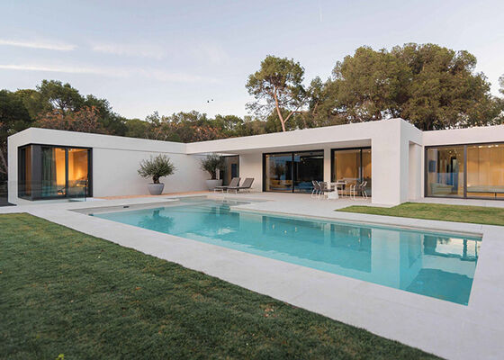 Casa prefabricada para una sola familia con piscina y conjuntos de casas de acero ligero