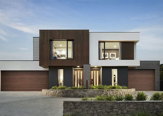 China Prefabricado Acero Cuadro panelizado Home Kits 40Ft Panel de sándwich Impermeable Villas de lujo