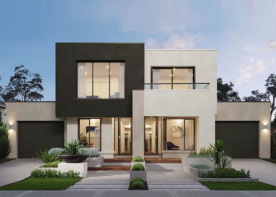 Estructura de villa prefabricada de acero ligero moderno y personalizada, kits modulares para marco de casa de 3 dormitorios