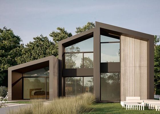 Casa prefabricada personalizada, villa y edificio de oficinas con ventanas y puertas de aluminio para exteriores