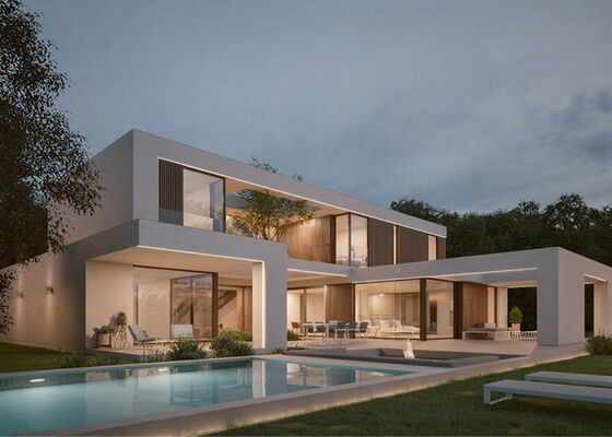 Casa Modular de Diseño Moderno Casa Prefabricada Casa de Vivienda Con Paneles Con Estándar AS/US