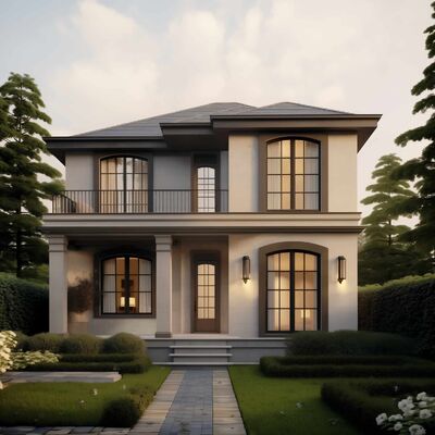 Prefabricated House Luxury Mansion With AS/US Light Steel Villa Panelized Home Kits