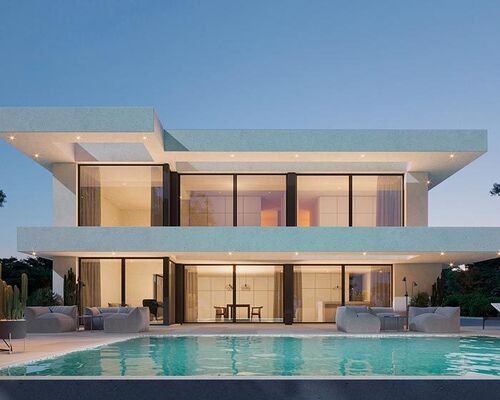 Casa unifamiliar de lujo con estructura de acero ligera inspirada en la arquitectura mediterránea