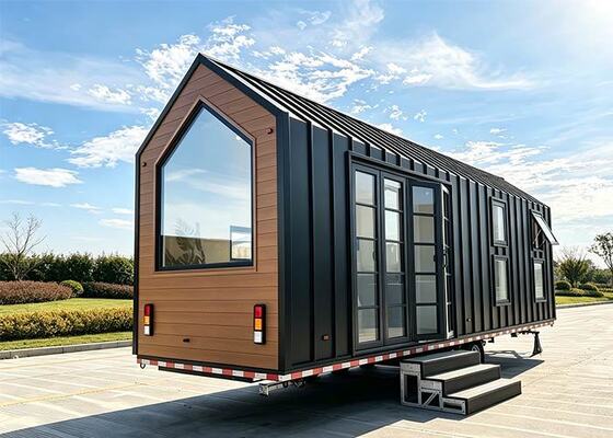 Casa móvil prefabricada de estructura ligera de acero | Cabaña de lujo en forma de A lista para enviar