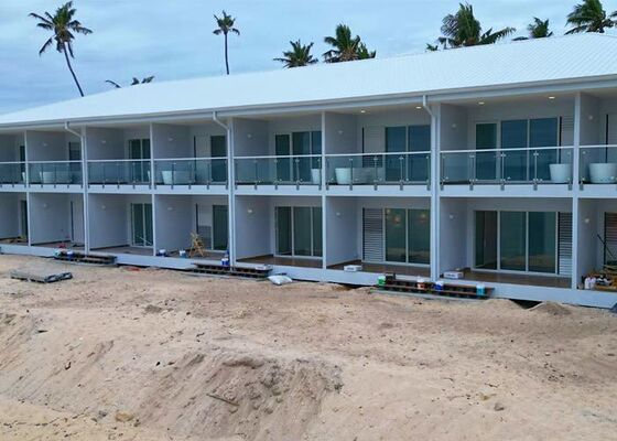 Casa prefabricada modular de acero ligero para uso hotelero en Sudamérica, villa prefabricada en Fiyi