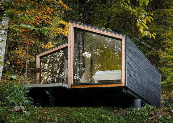 Casas modulares conectadas de alto rendimiento. Casas prefabricadas de acero con puertas corredizas de aluminio.