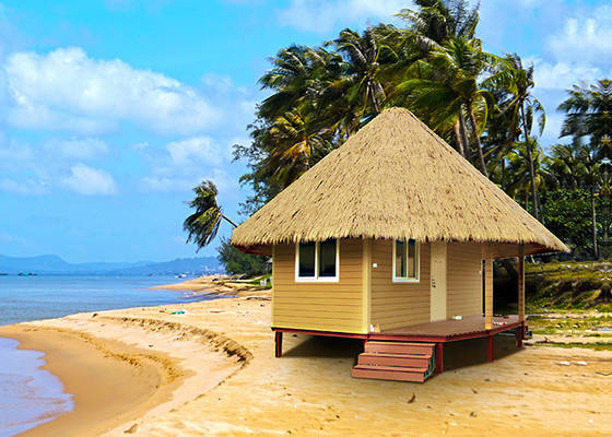 UE/EE.UU./NZ/AU Estándar económico de bajo costo moderno bungalow de agua prefabricado de acero