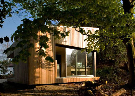 Estudio de jardín prefabricado de estructura de acero ligero y sala de almacenamiento: bungalows de madera prefabricados