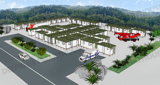 Sistema modular plegable Deepblue de desarrollo rápido Hospital de emergencia vivienda refugio aislamiento Casa de loto