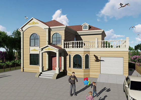 Junta laminada de Wpc antiviento Casas prefabricadas ultra modernas de acero ligero