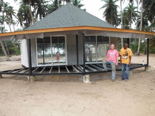Hotel del banco del braguero de acero ligero del tejado/casa de planta baja prefabricados de Overwater de la playa del centro turístico isleño