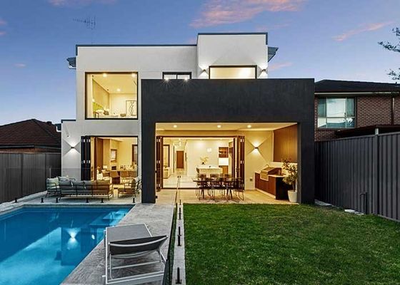 Casa prefabricada de 2 dormitorios con tamaño modificado para requisitos particulares y el tejado del panel de bocadillo de EPS/Rock Wool/PU