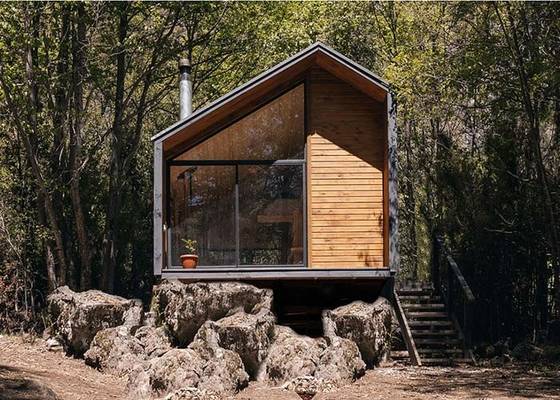 Cuadro de acero ligero Casas prefabricadas y fabricadas Estudio de jardín Diseño moderno Casitas pequeñas