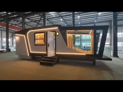 Casa minúscula de lujo prefabricada de acero ligera en las ruedas y las cabinas prefabricadas micro