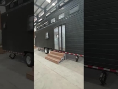 Casa minúscula prefabricada de acero de la luz estándar de Austrilia en las ruedas con la pared del tablero de WPC
