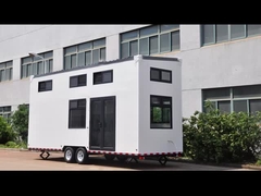 Mini House prefabricado, casa minúscula ligera prefabricada modular de la estructura de acero en las ruedas
