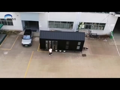 Estructura de acero ligero modular Prefab Casa pequeña en ruedas con remolque para Airbnb