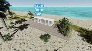 Jardín prefabricado Stuido Chico Apple Cabin Hawa con marco de acero ligero